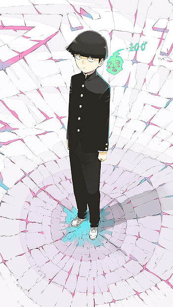 Mob Psycho 100, Vibrant backgrounds, Dynamic artwork, Ryan Anderson's collection HD phone wallpaper