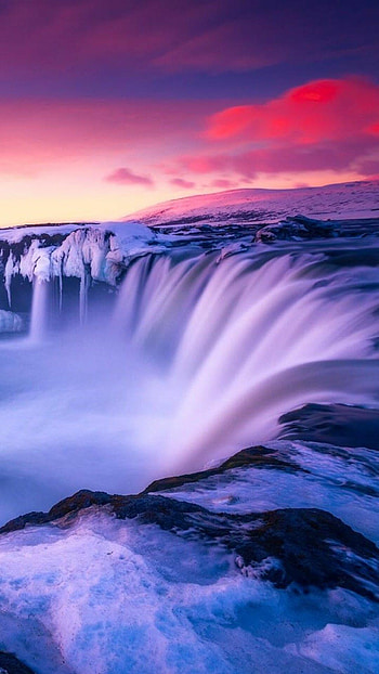 Icelandic marvel, Striking waterfall, , Nature's beauty HD phone wallpaper