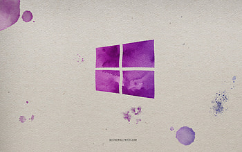 Windows 10 logo, purple watercolor paint logo, Windows 10, paper background, Windows 10 emblem, Windows logo, paint watercolor art, Windows HD wallpaper