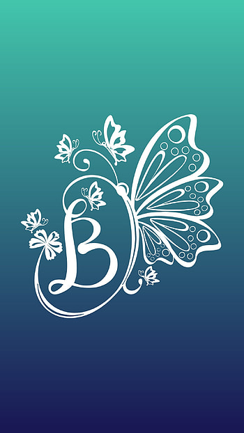 Butterfly B, letter HD phone wallpaper