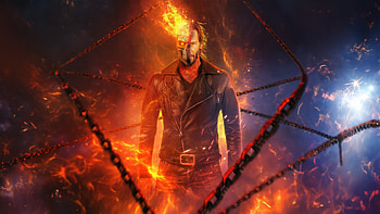 Keanu Reeves As Ghostrider, ghost-rider, keanu-reeves, superheroes, fire, artist, artwork, digital-art HD wallpaper