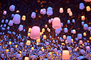 Decoration, night, lanterns, lighting, exhibition HD wallpaper