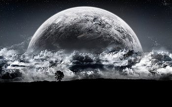 Landscape, Sky, Moon HD wallpaper