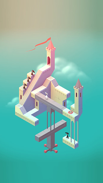 Monument Valley game , Artistic beauty, Mesmerizing landscapes, Gaming immersion HD phone wallpaper