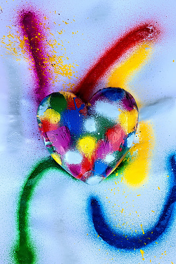 Love, Multicolored, Motley, Paint, Heart HD phone wallpaper