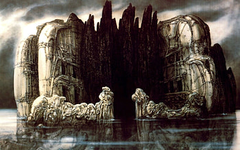 Biomech Castle, H.R. Giger HD wallpaper