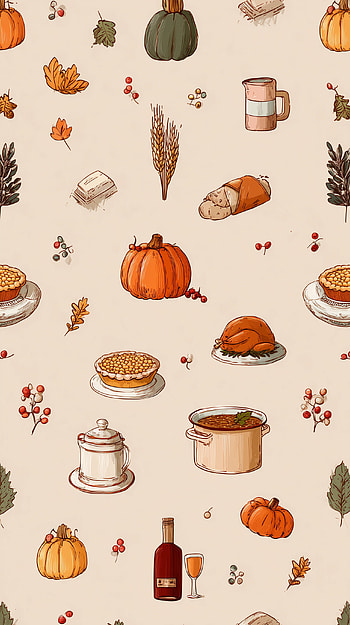 Autumn Essentials Pattern — Minimal Thanksgiving, Thanksgiving, pattern HD phone wallpaper