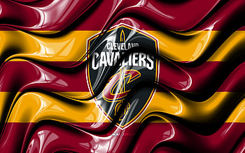 Cleveland Cavaliers flag, , purple and yellow 3D waves, NBA, american basketball team, Cleveland Cavaliers logo, CAVS logo, basketball, Cleveland Cavaliers, CAVS HD wallpaper
