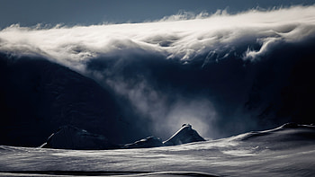 Antarctica Majesty Sailing Bark Europa Beneath Pouring Clouds, clouds, nature HD wallpaper