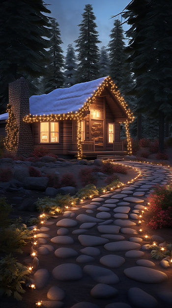 Christmas Cabin Wonderland, cabin, holiday, Christmas HD phone wallpaper