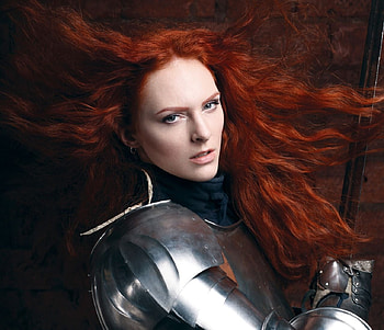 Warrior girl, model, cosplay, girl, woman, readhead, armor, warrior HD wallpaper