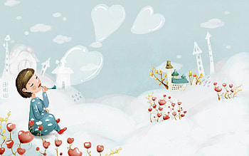 Clouds, Snow, Love, Miscellanea, Miscellaneous, Girl, Heart HD wallpaper
