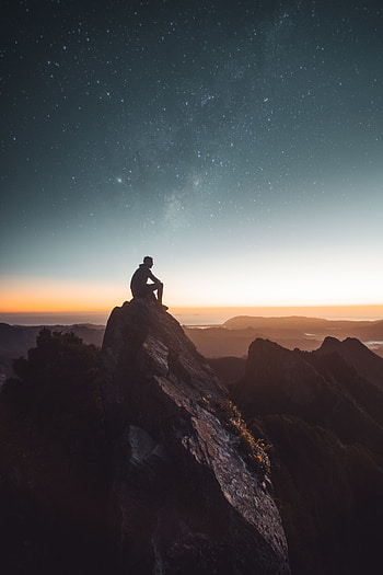 Nature, Rocks, Silhouette, Starry Sky, Milky Way HD phone wallpaper