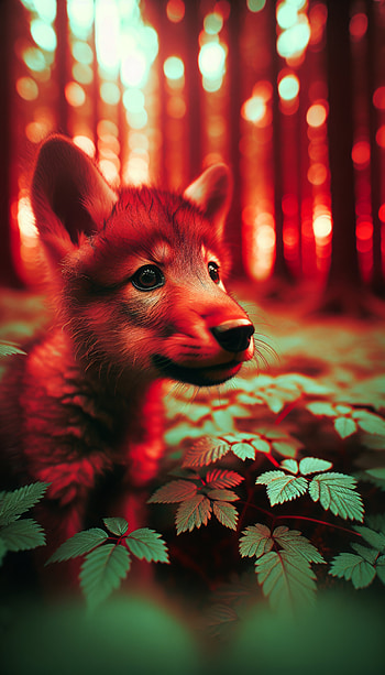 Enchanting Wolf Cub Forest, wolf, forest, Wildlife, nature HD phone wallpaper