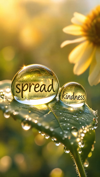 Spread Kindness — Dewdrop | Kindness Dew Lockscreen | Gentle Dew, Spread Kindness, Water Drop, Leaf, Daisy HD phone wallpaper