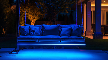 Serene Patio Swing at Night, swing, patio swing HD wallpaper