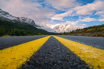 Nature, Sky, Mountains, Clouds, Road, Markup, Asphalt HD wallpaper