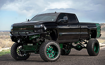 Chevrolet Silverado Truck Body Lift Custom Wheels All Black HD wallpaper
