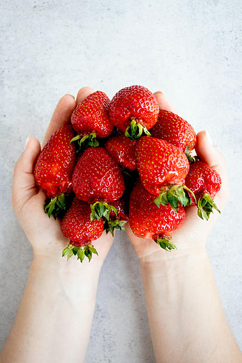 Fruits, Food, Strawberry, Berries, Hands HD phone wallpaper