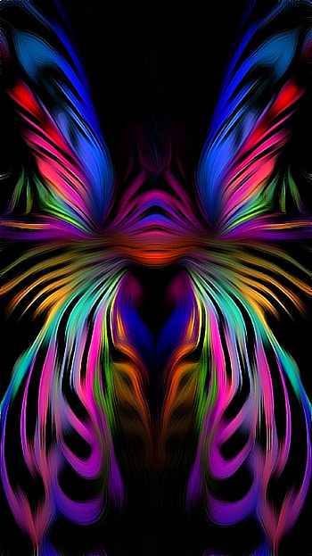 ettuoiuut, electric blue, magenta, new, amoled, modern, neon, butterfly, texture, cool, design, black, pattern HD phone wallpaper
