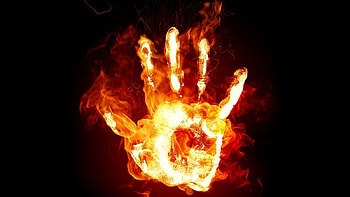 Fire hand 3d . HD wallpaper