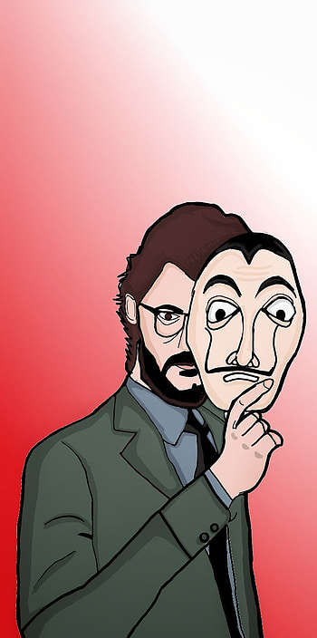 Money heist, Netflix, head, webseries, art, professor, moneyheist, drawing, robbery, intelligence HD phone wallpaper
