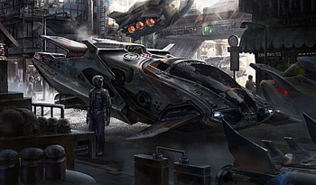 Scifi On The Street , scifi, artist, artwork, digital-art, deviantart HD wallpaper