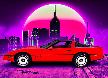 1984 Corvette Retro Outrun , corvette, outrun, artist, artwork, digital-art HD wallpaper