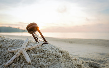 Beach, Hourglasses HD wallpaper