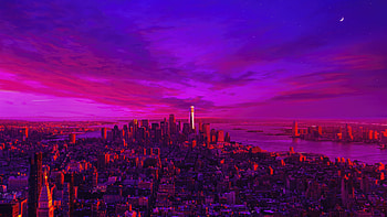 City Synthwave Morning Vibe, city, buildings, synthwave, artist, artwork, digital-art HD wallpaper