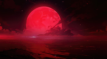 Falling Moon, artist, artwork, digital-art, deviantart HD wallpaper