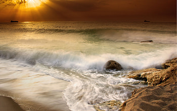 Landscape, Sea, Waves HD wallpaper