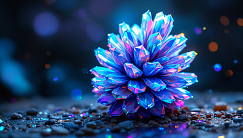 Radiant Pine Cone: A Stunning Ultra Experience, pine cone, crystal, gem, blue, nature HD wallpaper