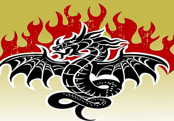 Firey Dragon, dragon, chinese, fire, flames HD wallpaper