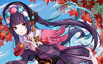 Yun Jin, autumn, Genshin Impact, monster, protagonist, manga, Yun Jin Genshin Impact, kimono HD wallpaper