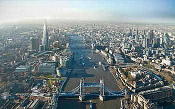 The Shard, London bridge, Aerial graphy, NASA HD wallpaper