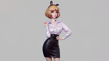 Office Intern Anime Girl, anime-girl, anime, artist, artwork, digital-art, artstation HD wallpaper