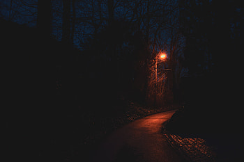 Night, Dark, Lamp, Lantern, Track HD wallpaper