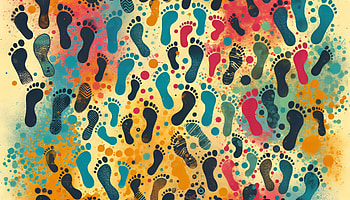 Colorful Footprint Pattern, footprint, pattern, colorful, Abstract, artistic HD wallpaper