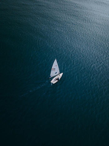 Water, Sea, View From Above, Miscellanea, Miscellaneous, Boat, Loneliness HD phone wallpaper