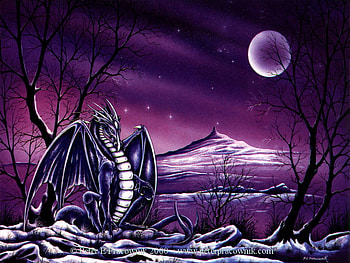 ice-dragon, dragon, purper, ice HD wallpaper