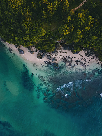 Coast, sea, aerial view HD phone wallpaper