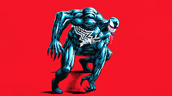 Venom Red Hot Rage, venom, superheroes, artwork, artist, digital-art, red, dark HD wallpaper
