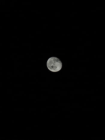 Sky, Universe, Moon, Dark, Plane, Airplane HD phone wallpaper