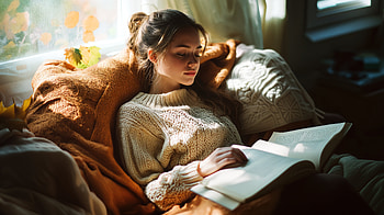 Cozy Autumn Aesthetic: A Ultra of Peaceful Reading Moments, cozy autumn aesthetic, woman, girl, reading, Cozy HD wallpaper