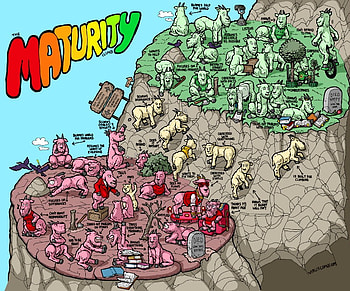 Maturity Goats, cartoon, funny, goats, mature HD wallpaper
