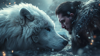Game of Thrones : Jon Snow and Direwolf, TV Show, Game Of Thrones, Jon Snow, Kit Harington HD wallpaper