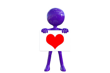 3D, Heart, Little Man HD wallpaper