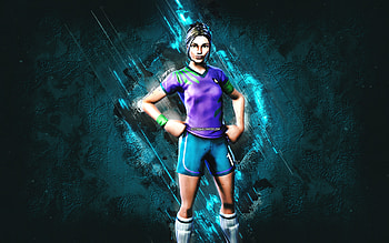 Fortnite Poised Playmaker Skin, Fortnite, main characters, blue stone background, Poised Playmaker, Fortnite skins, Poised Playmaker Skin, Poised Playmaker Fortnite, Fortnite characters HD wallpaper