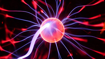 Plasma ball, lights, enrgy lines, abstraction HD wallpaper